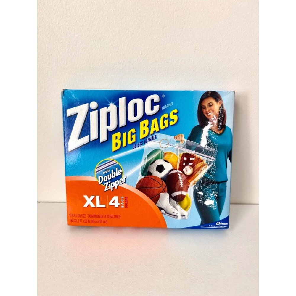 Ziploc Big Bags Size XL - Discontinued Item - Open Box 3 Unused Bags 10 Gallon